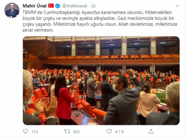 TBMM'de tarihi an! Ayakta alkışladılar!